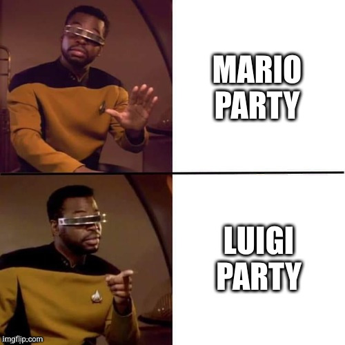 mario party no luigi party yes laforge meme